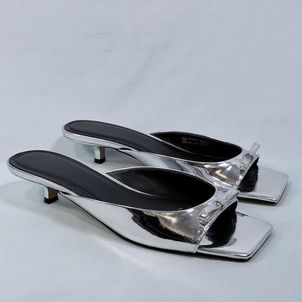 Steve Madden Size-11M  Women's Sandals Meme Silver